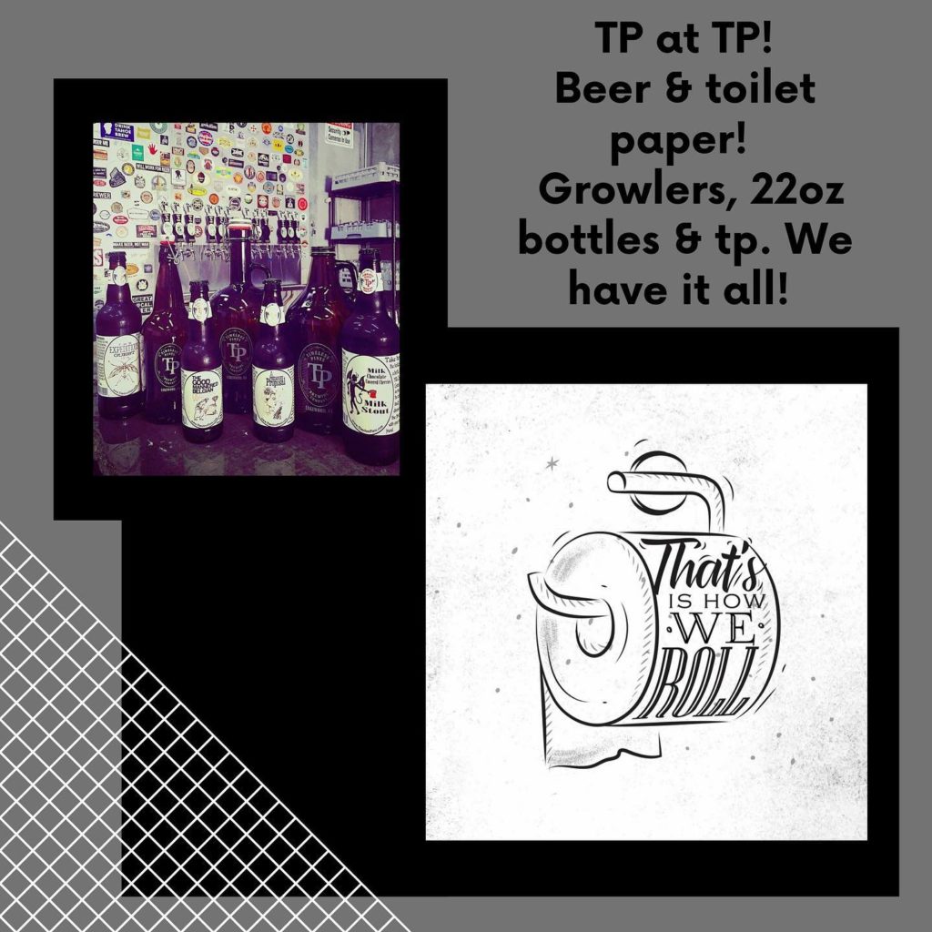 What more could ya ask for?! Basic necessities… beer & tp. Open today for pick up…